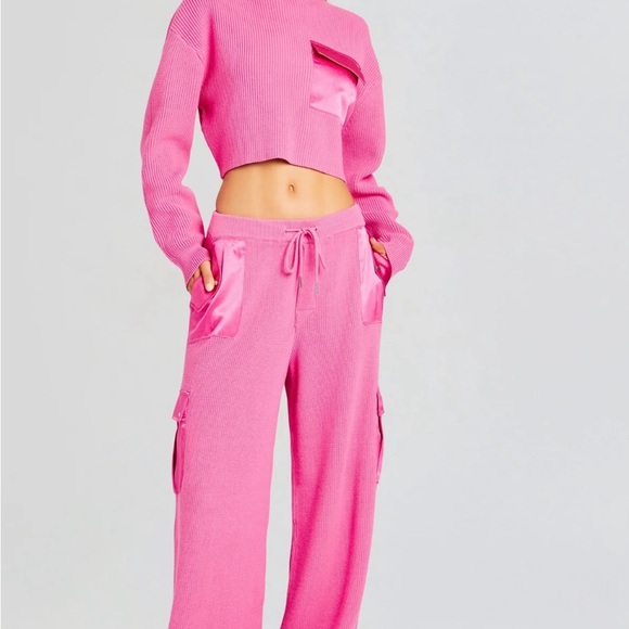 Pink DONNA MID CROPPED SWEATER and PANTS - Picture 1 of 4